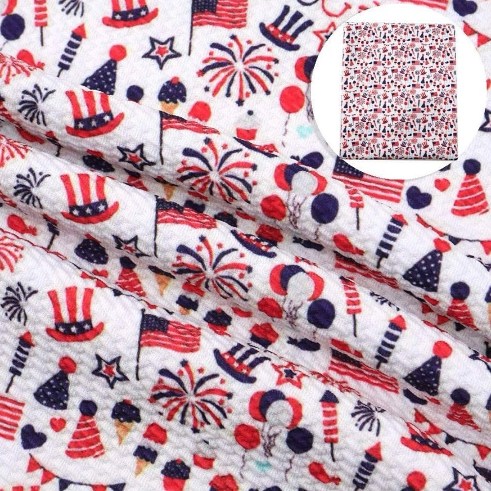Fourth of July Independence Day Patriotic Bullet Textured Liverpool‎ Fabric